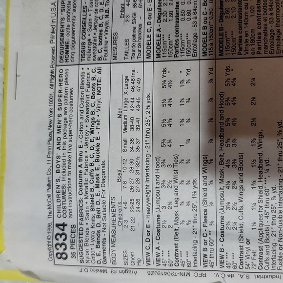 McCall's Costumes..Superheroes - Picture 7 of 7